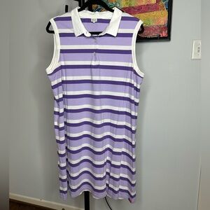 KULE white collar sleeveless dress in a purple stripe.  Size xl.  Excellent!